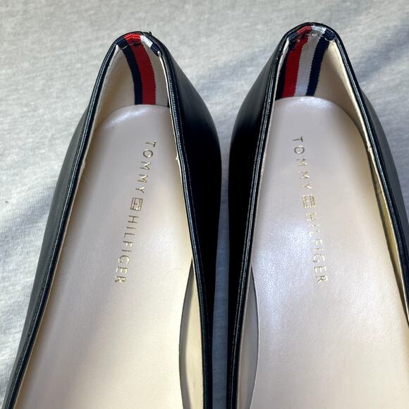 Tommy Hilfiger Black Ballet Flats Preppy Old Money 7.5 New Professional Shoes - Picture 5 of 6